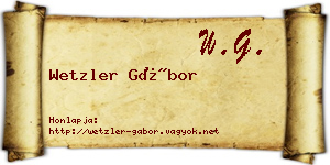 Wetzler Gábor névjegykártya